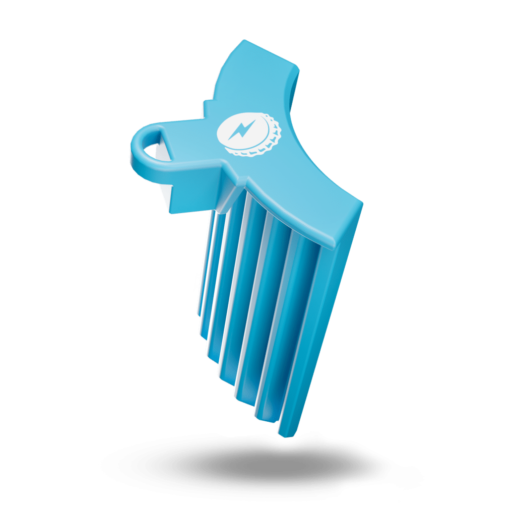 Blue Skinny Can Adapter for the Shotgun Roulette party game.